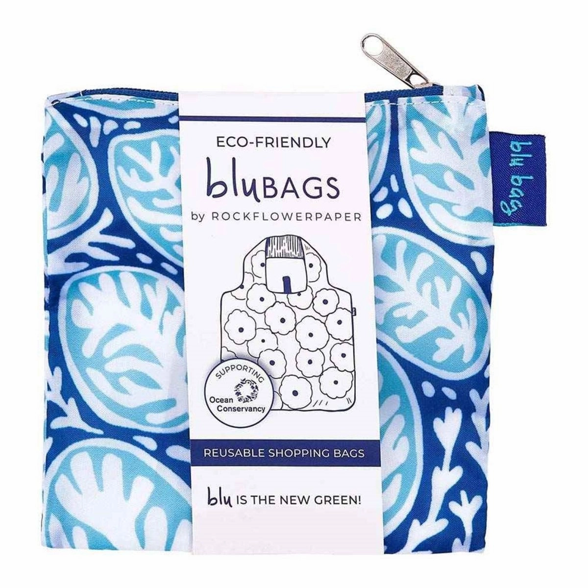 Coral Garden blu Reusable Shopping Bag-Machine washable