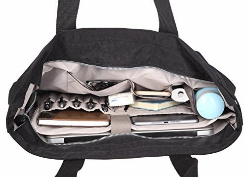 Crest Design Women handbag Tote Shoulder Bag for Laptops up to 17 inch (X-Large, Black)