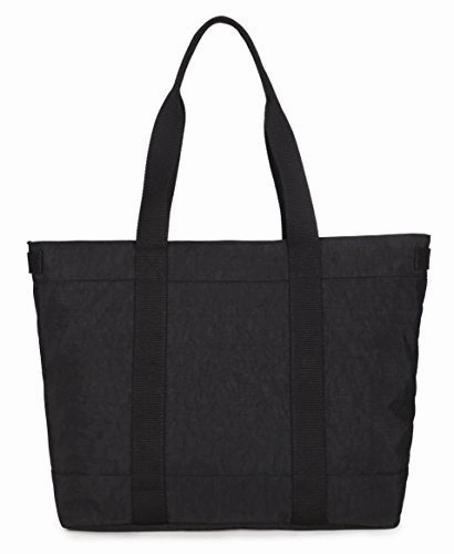 Crest Design Women handbag Tote Shoulder Bag for Laptops up to 17 inch (X-Large, Black)