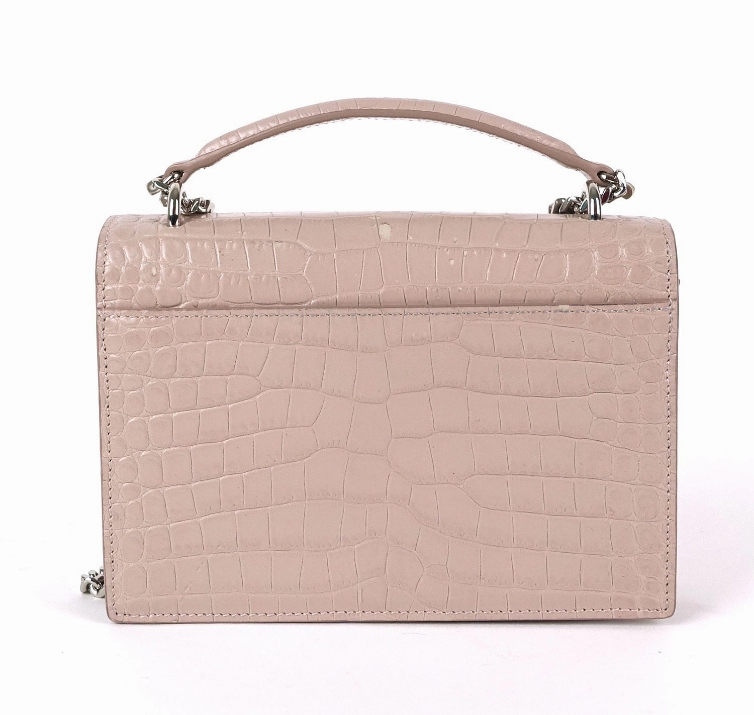 Crocodile Embossed Calf Leather Chain Wallet