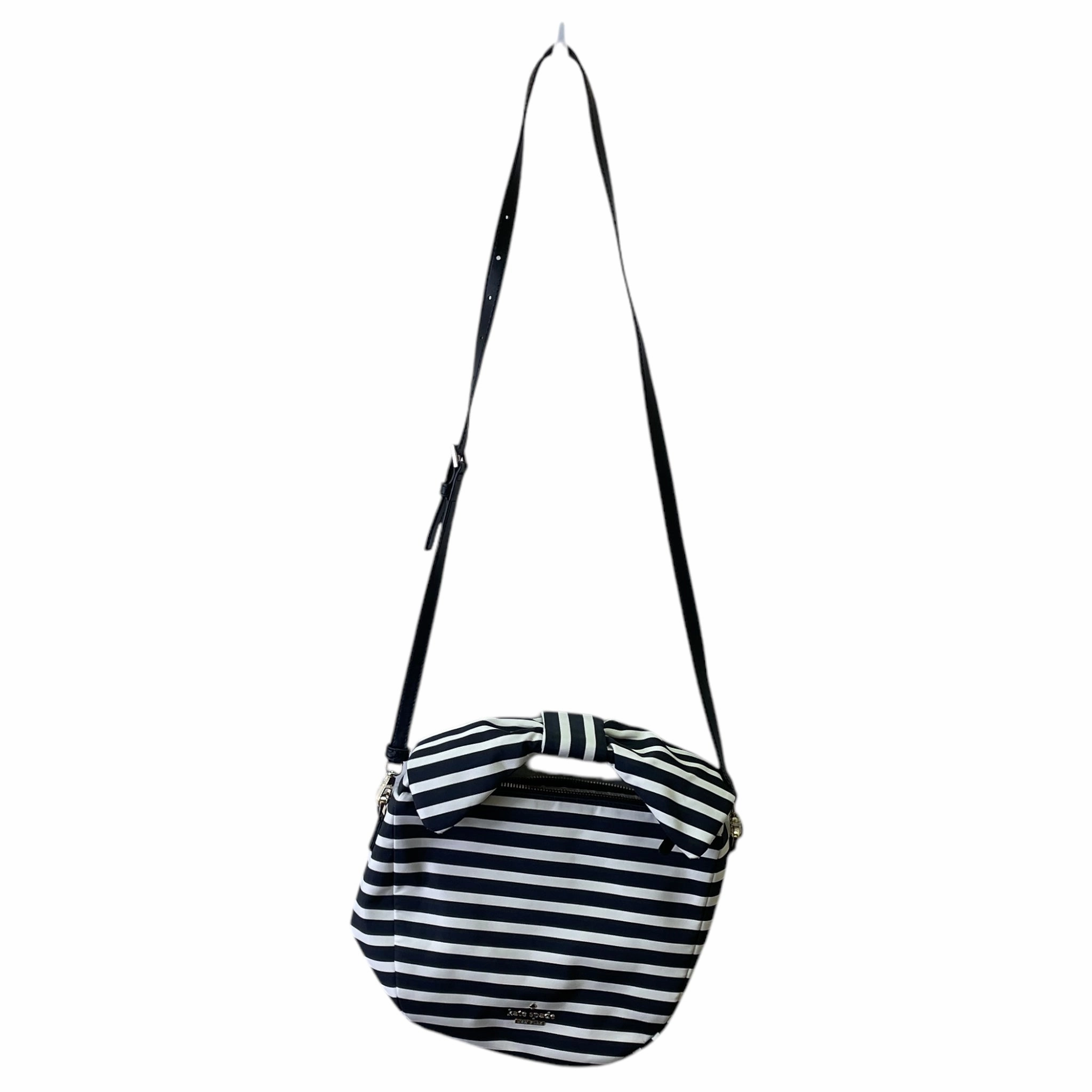 Crossbody Designer By Kate Spade In Black & White, Size:Medium