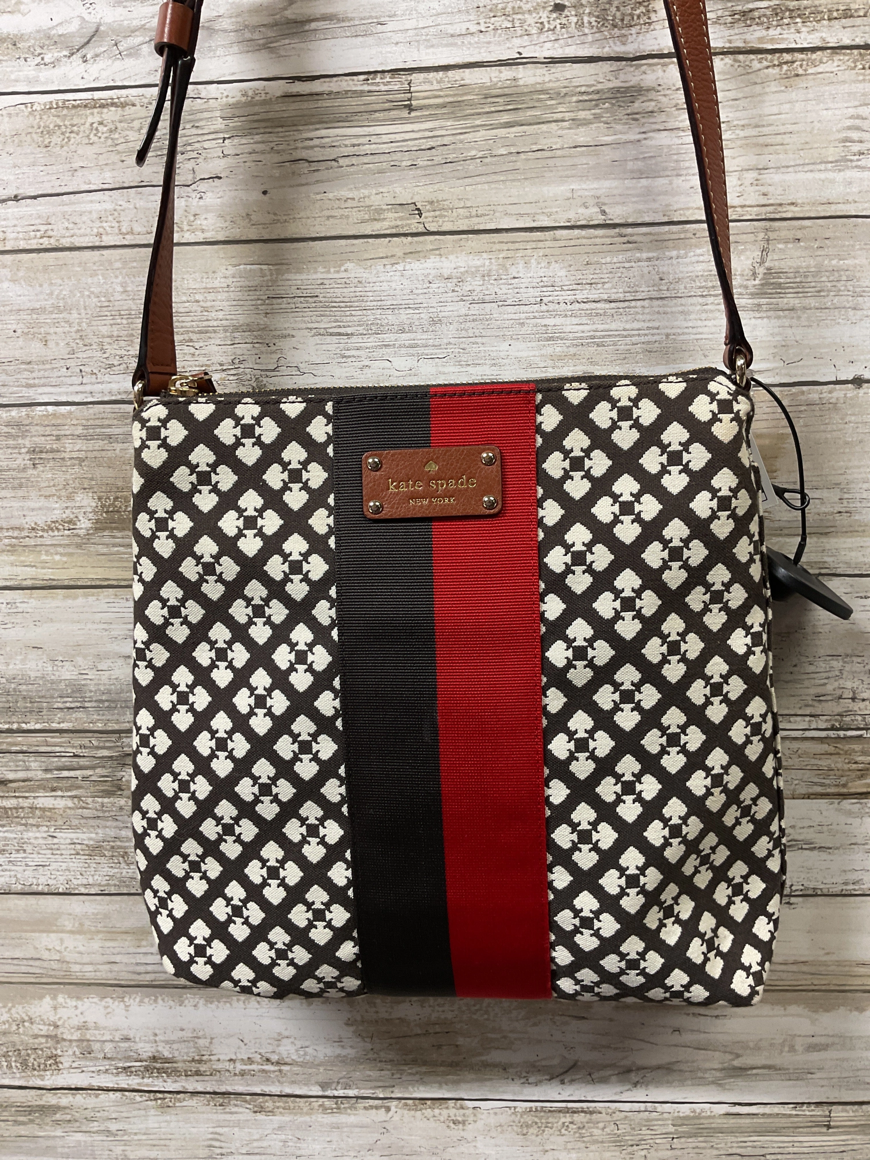 Crossbody Designer By Kate Spade In Brown & Red, Size:Medium