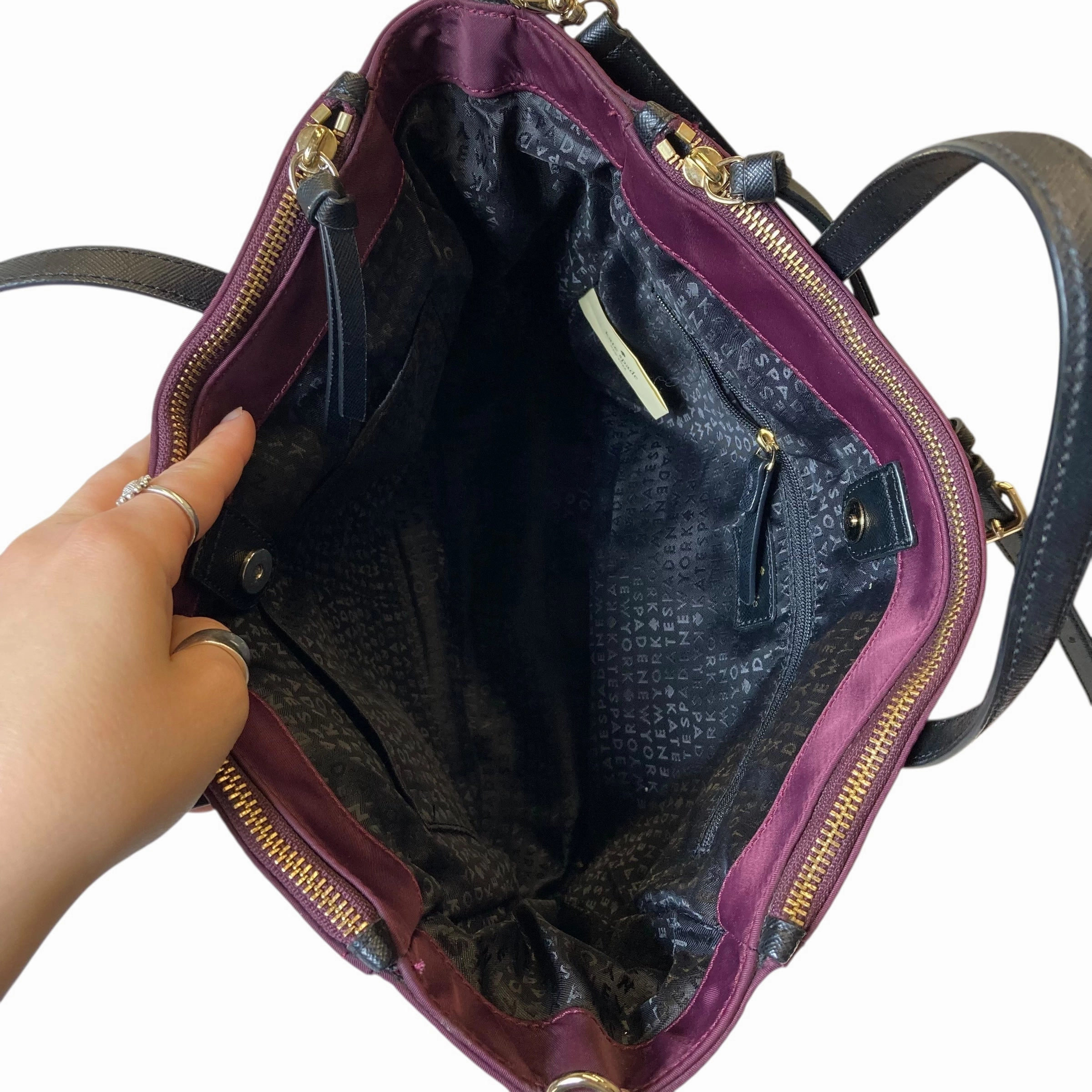 Crossbody Designer By Kate Spade In Maroon, Size:Medium