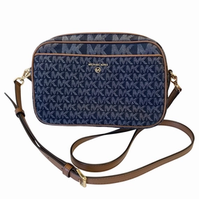 Crossbody Designer By Michael Kors In Blue & Brown, Size:Small