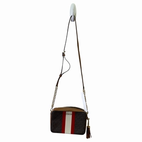 Crossbody Designer By Michael Kors In Brown & Red, Size:Medium