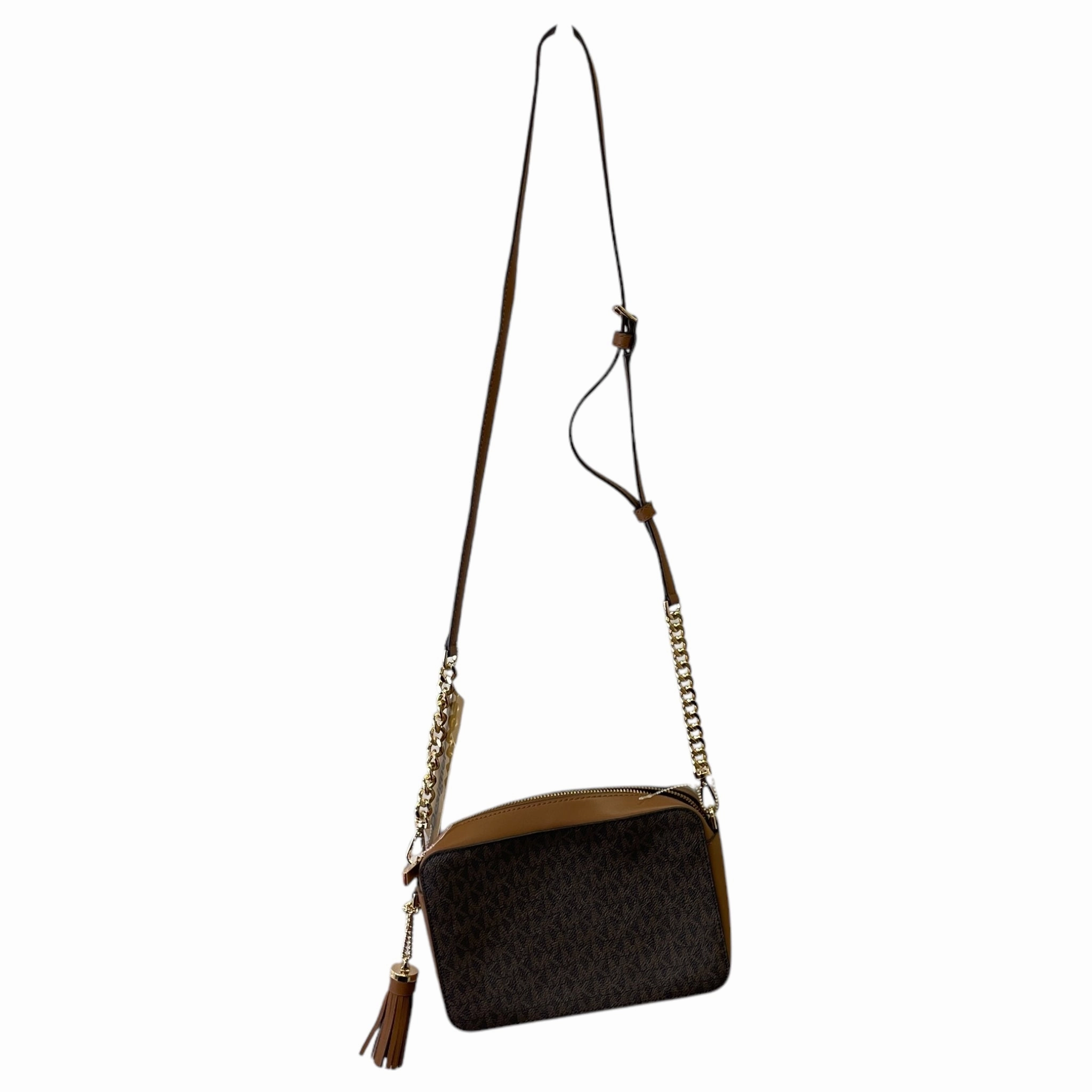 Crossbody Designer By Michael Kors In Brown & Red, Size:Medium