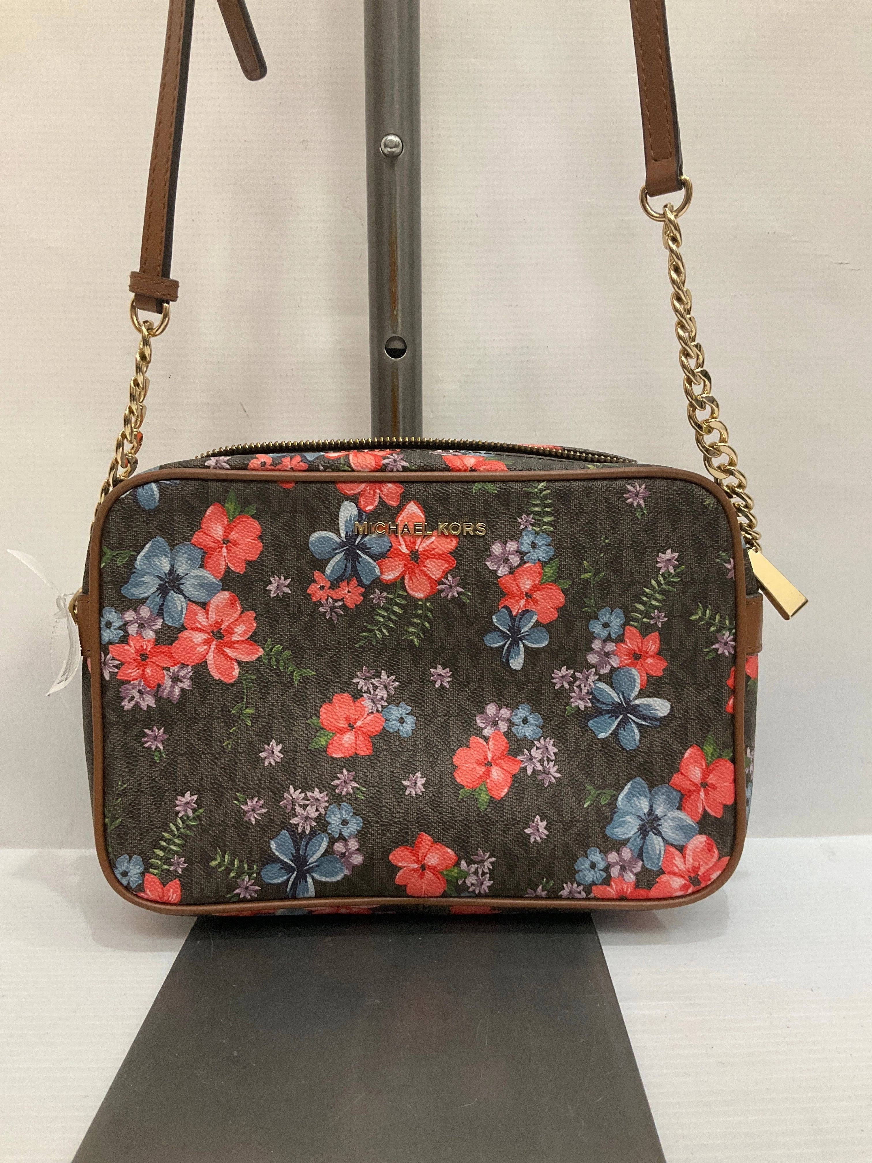 Crossbody Designer By Michael Kors In Floral Print, Size:Medium