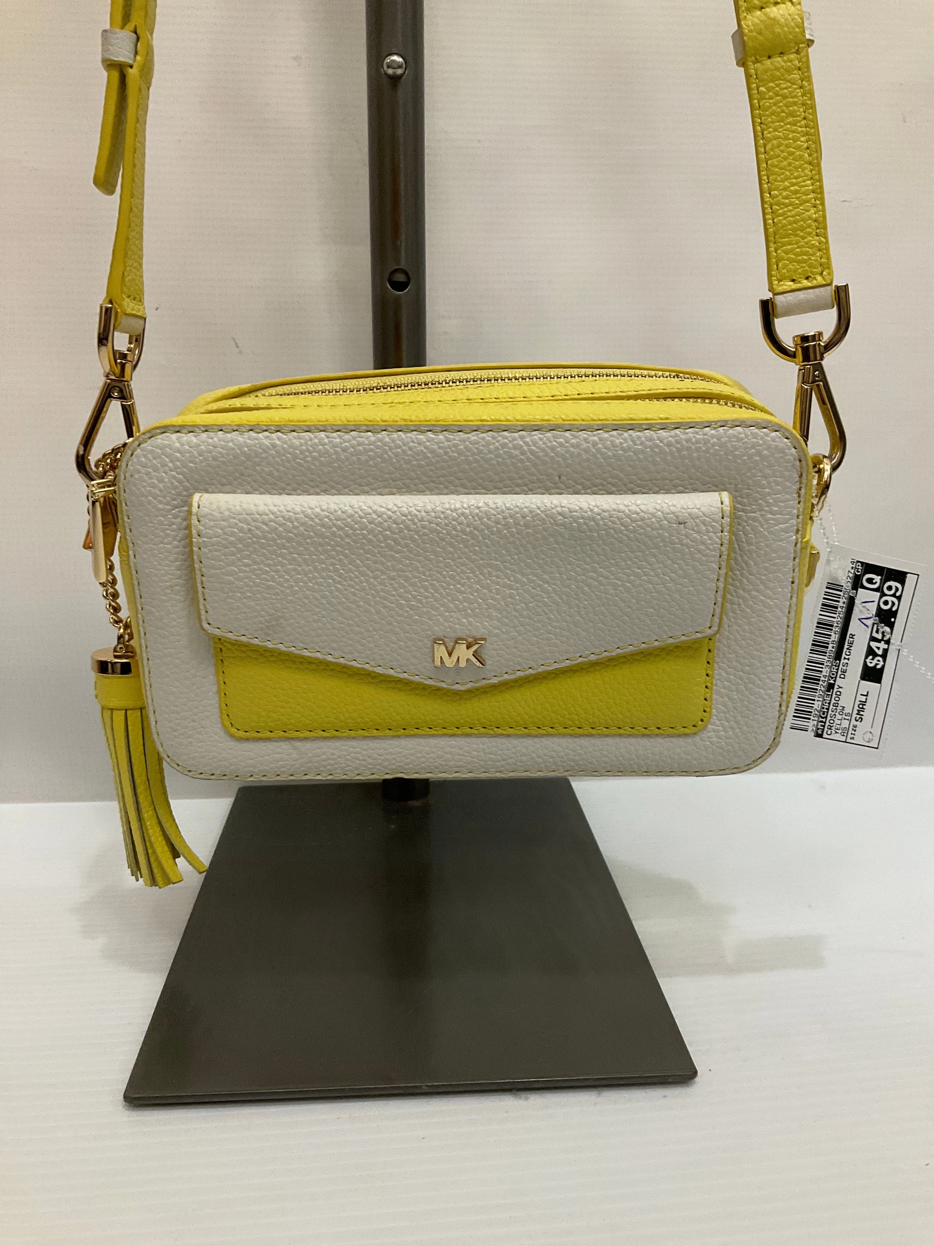 Crossbody Designer By Michael Kors In Yellow, Size:Small