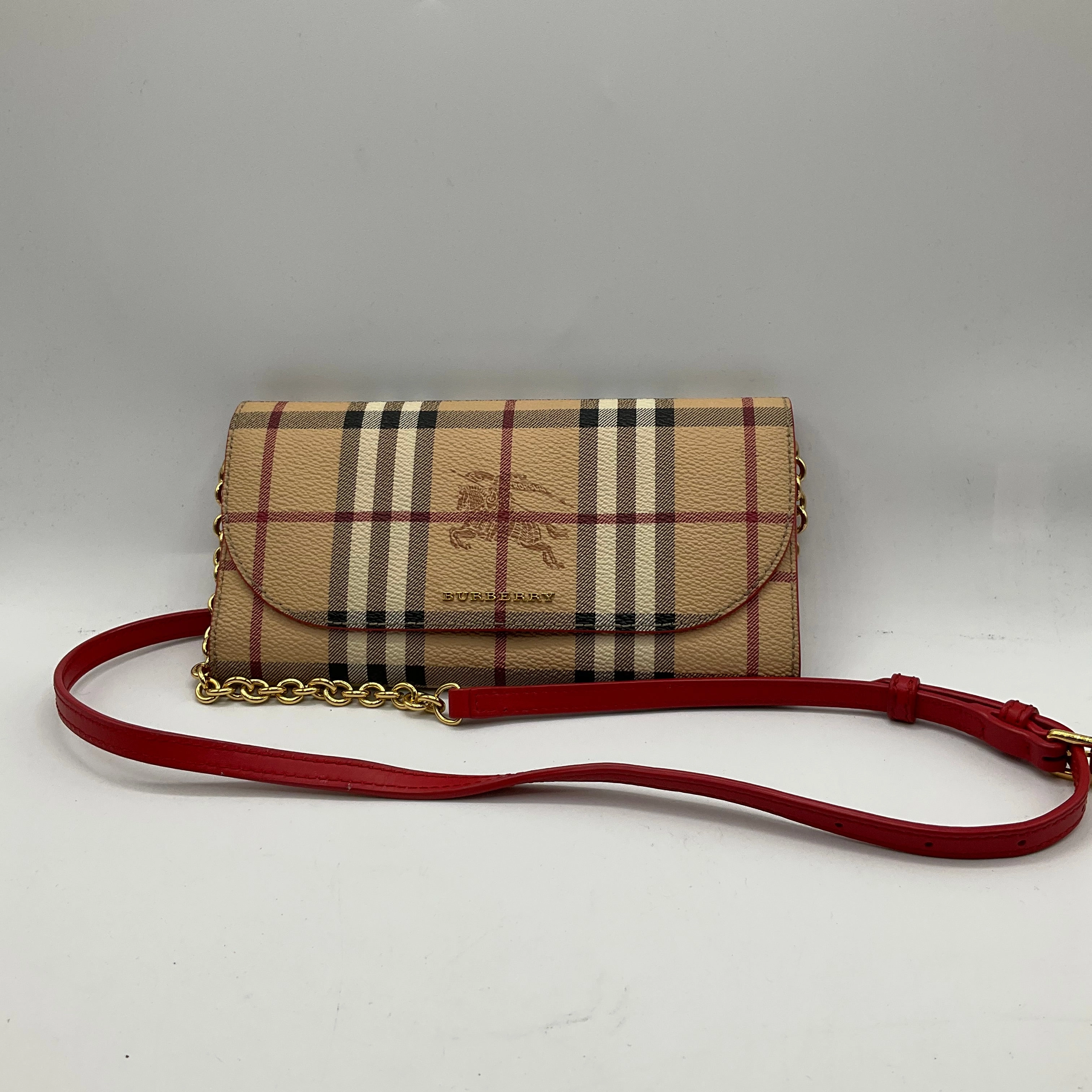 CROSSBODY LUXURY DESIGNER by BURBERRY In PLAID PATTERN, Size: SMALL
