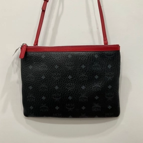 Crossbody Luxury Designer By Mcm In Black & Red, Size:Medium