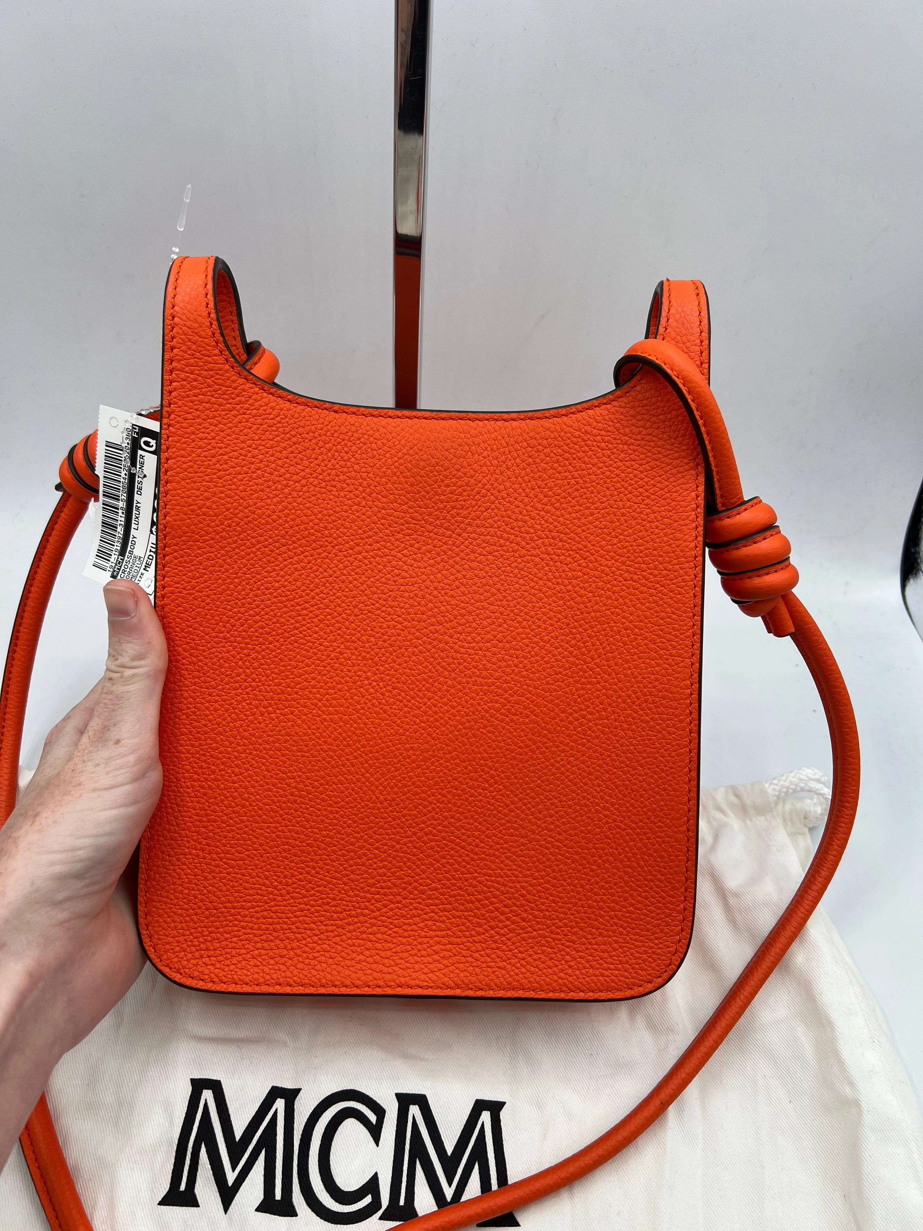CROSSBODY LUXURY DESIGNER by MCM In ORANGE, Size: MEDIUM