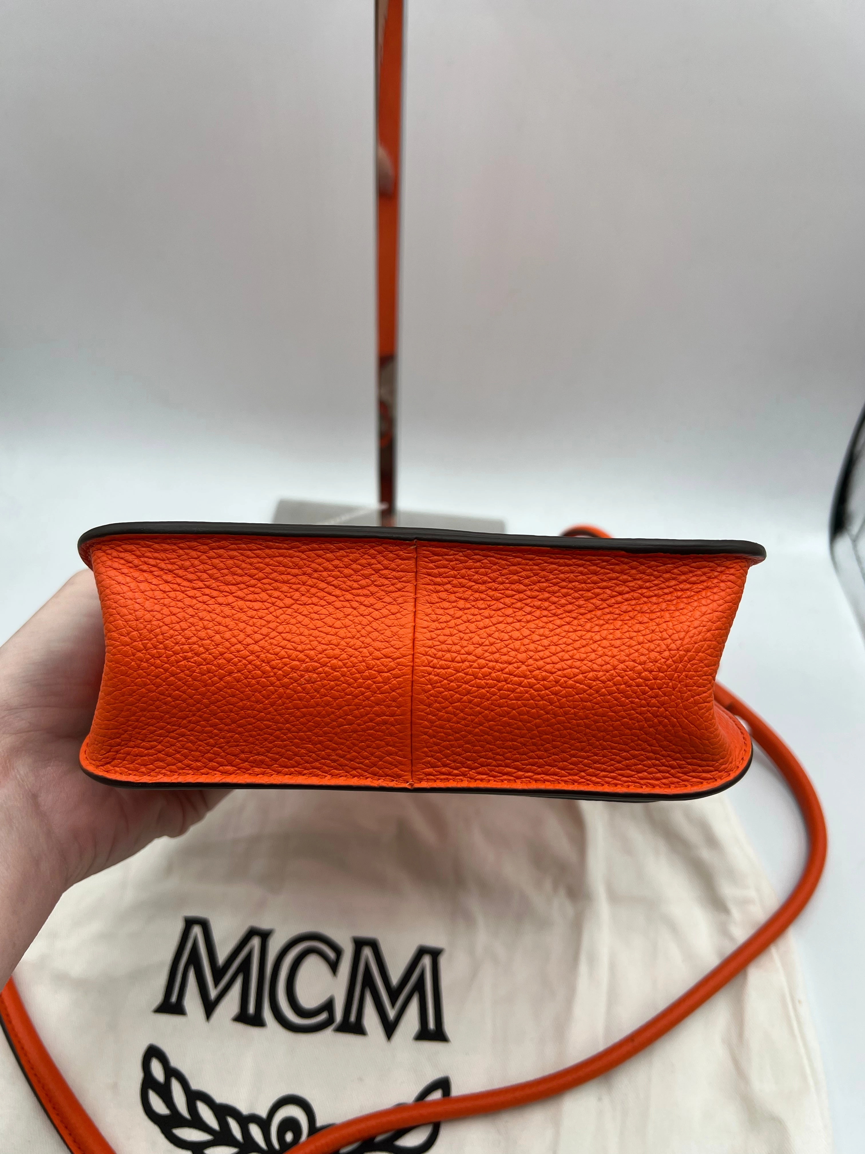 CROSSBODY LUXURY DESIGNER by MCM In ORANGE, Size: MEDIUM