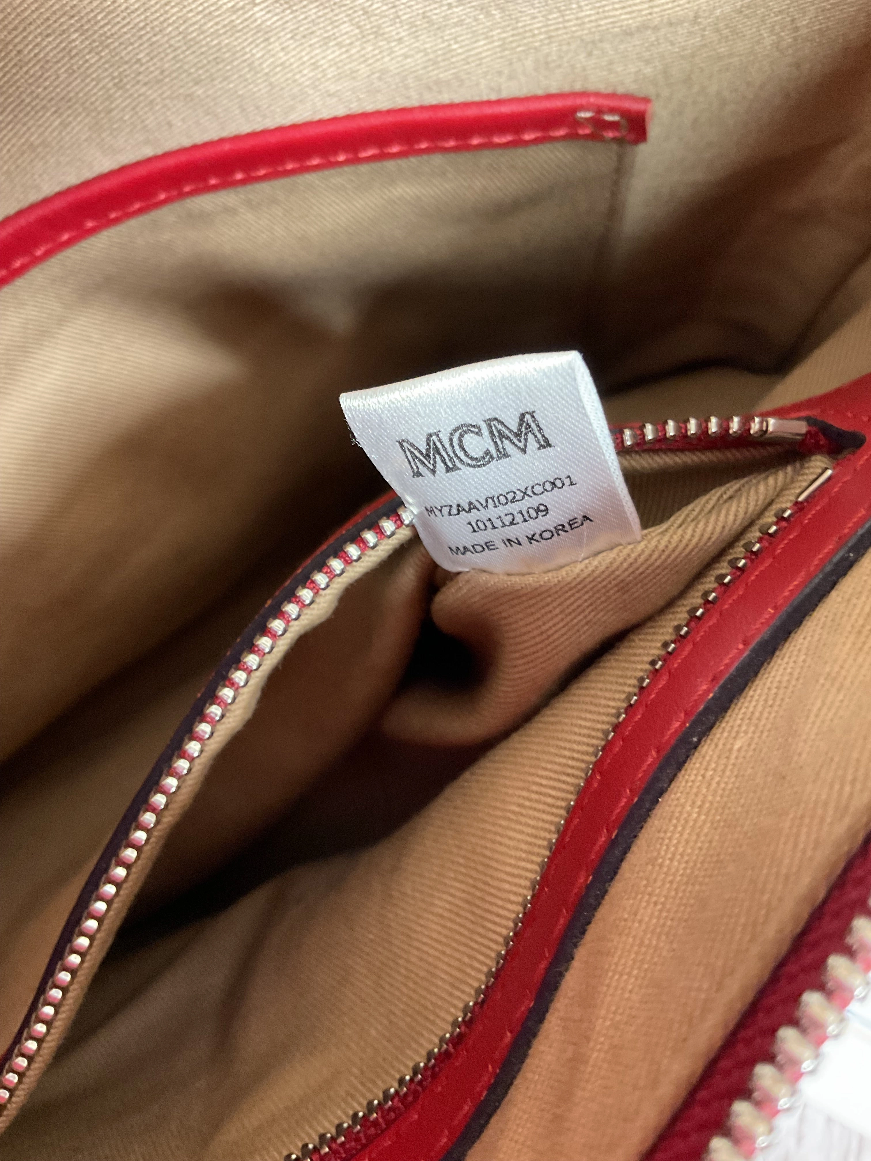 Crossbody Luxury Designer By Mcm In Red, Size:Medium