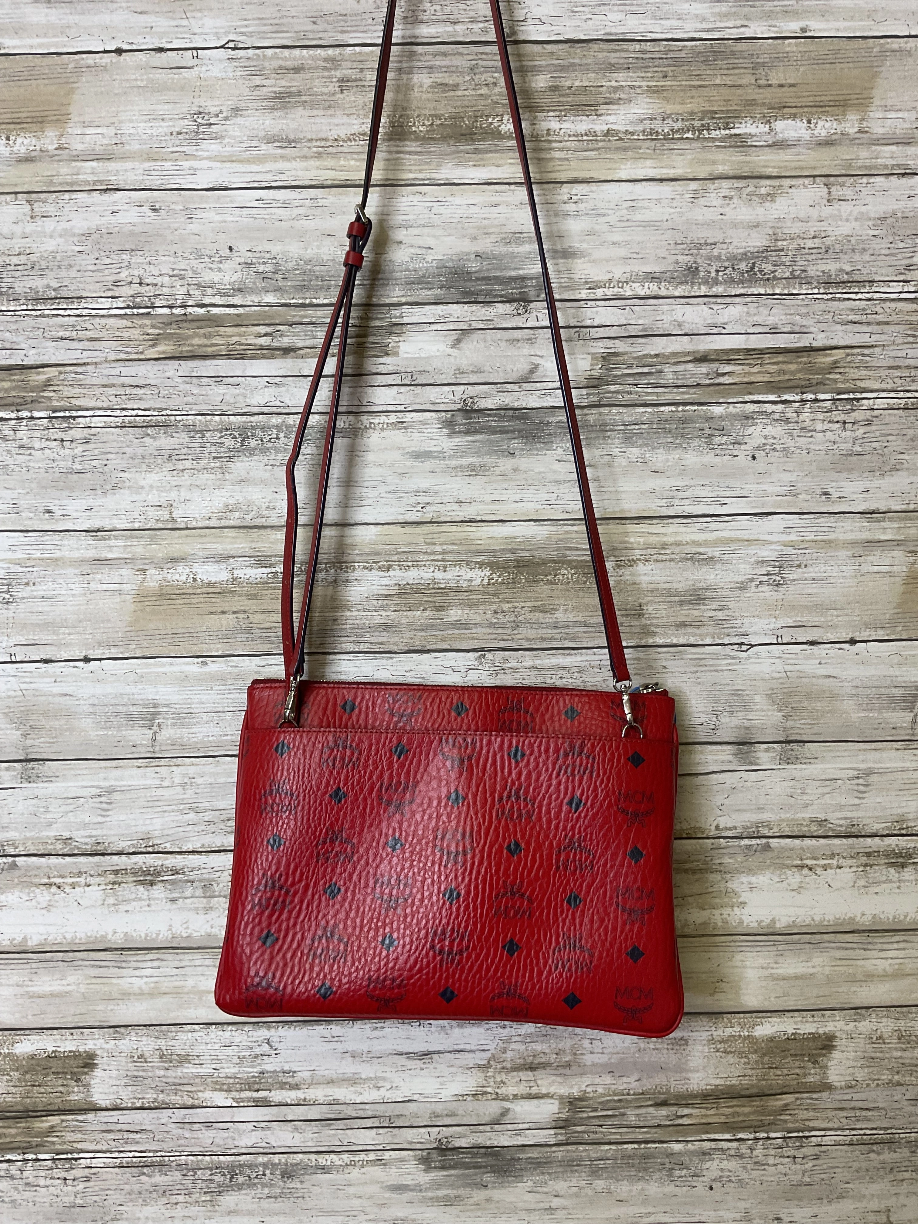 Crossbody Luxury Designer By Mcm In Red, Size:Medium