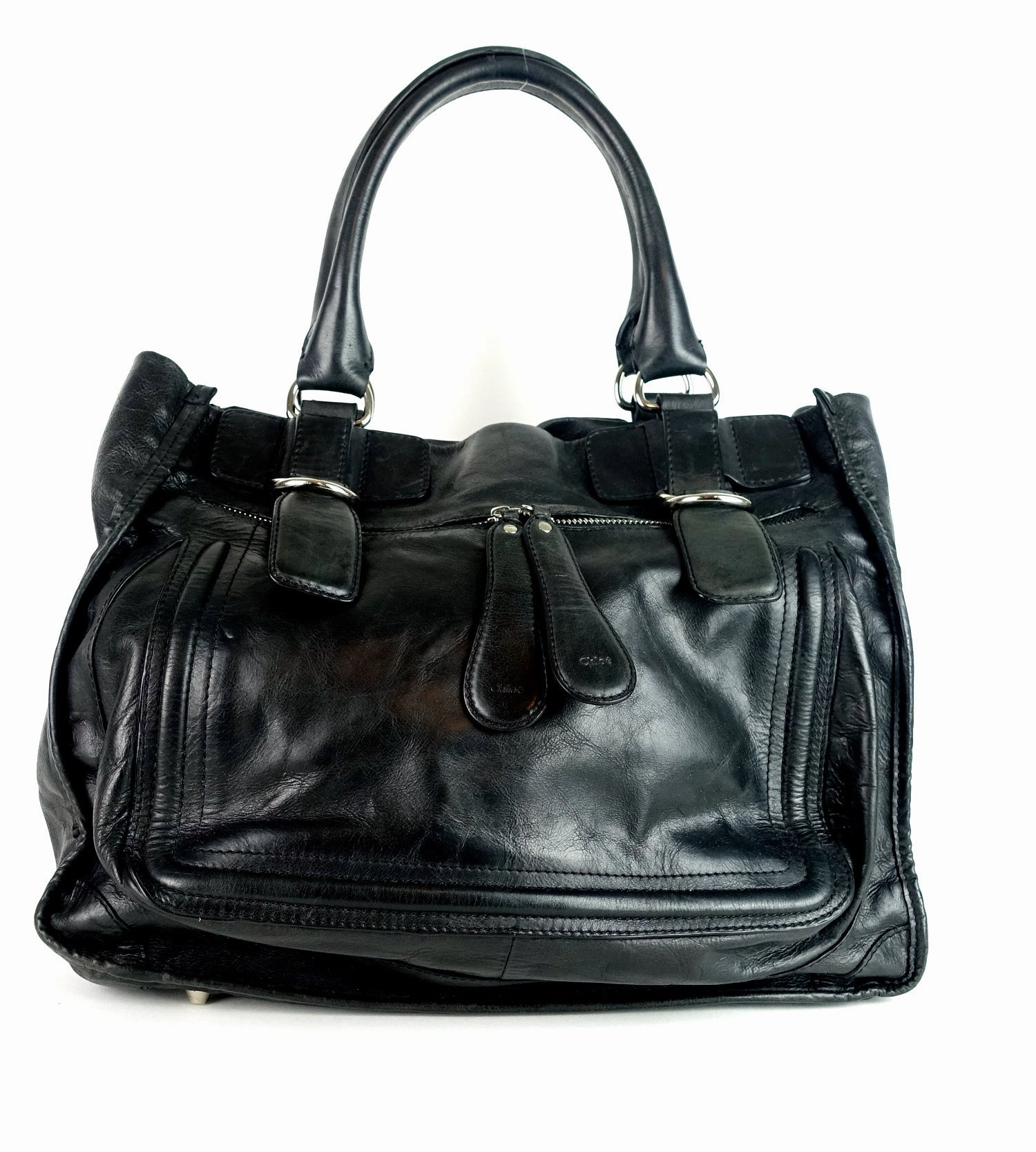 Crushed Leather Large Shoulder Bag