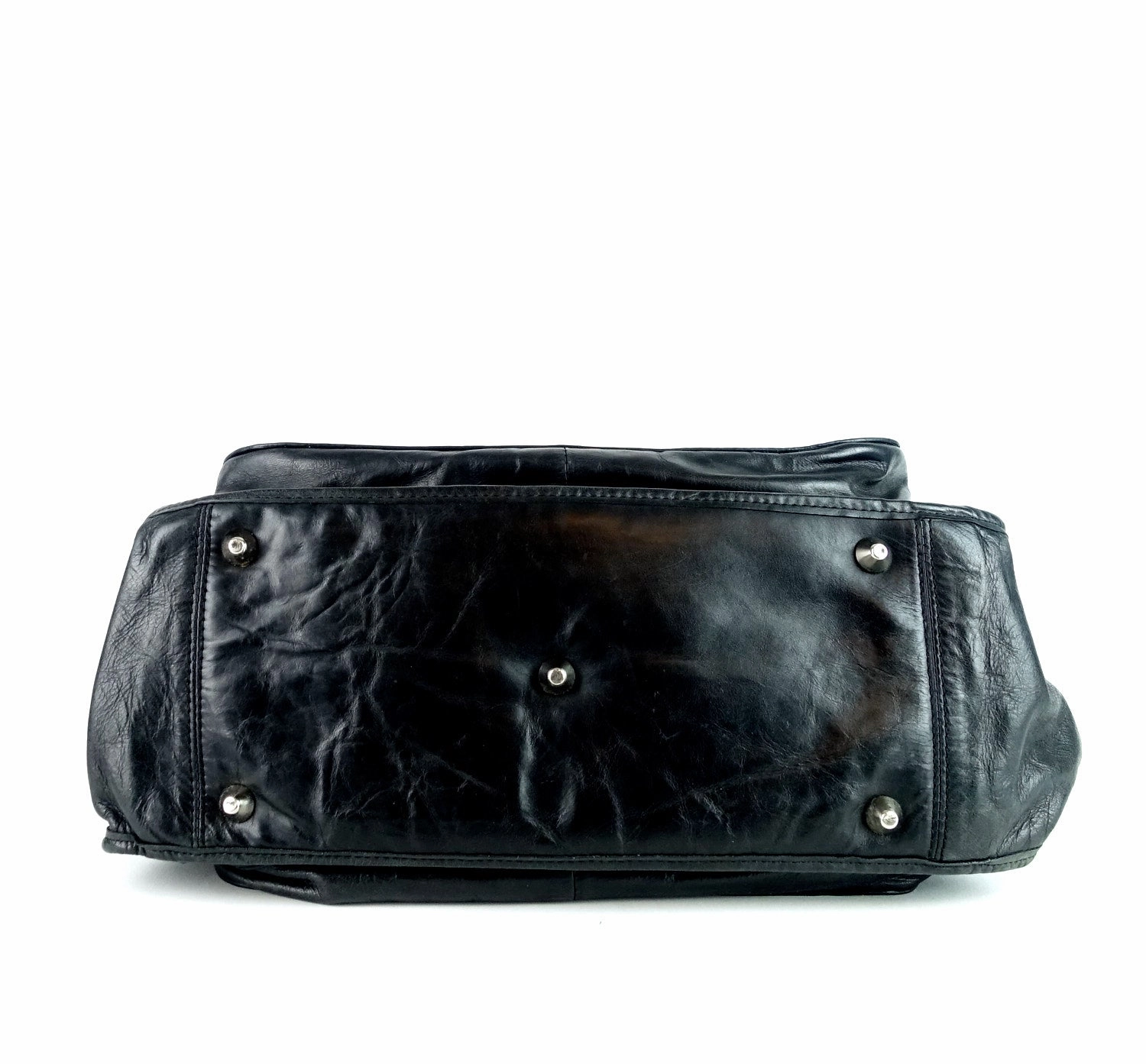 Crushed Leather Large Shoulder Bag