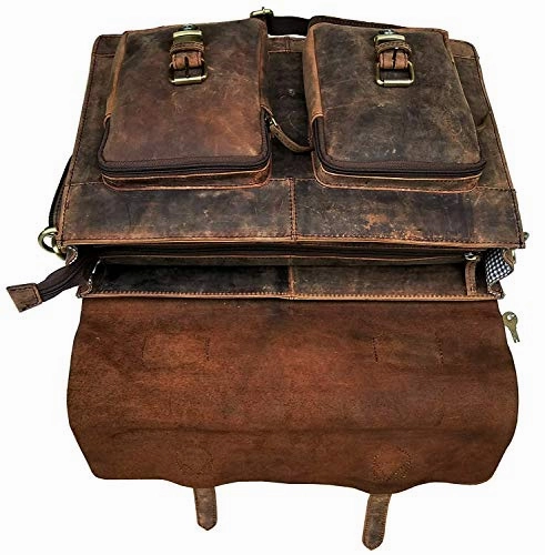 Cuero Retro Buffalo Hunter Leather Laptop Messenger Bag Office Briefcase College Bag (18 inch)