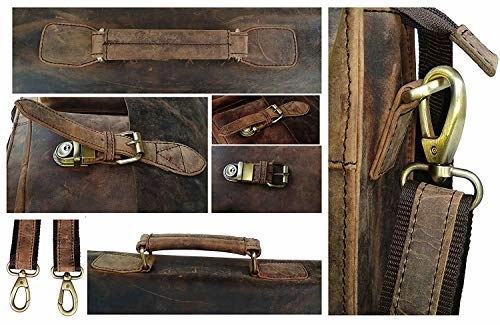 Cuero Retro Buffalo Hunter Leather Laptop Messenger Bag Office Briefcase College Bag (18 inch)