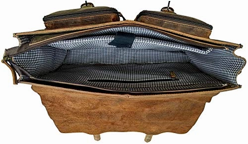 Cuero Retro Buffalo Hunter Leather Laptop Messenger Bag Office Briefcase College Bag (18 inch)