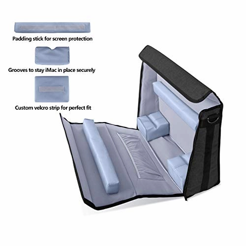 Damero Carrying Tote Bag Compatible with Apple 27" iMac Desktop Computer, Travel Storage Bag for iMac 27-inch and Other Accessories, Black
