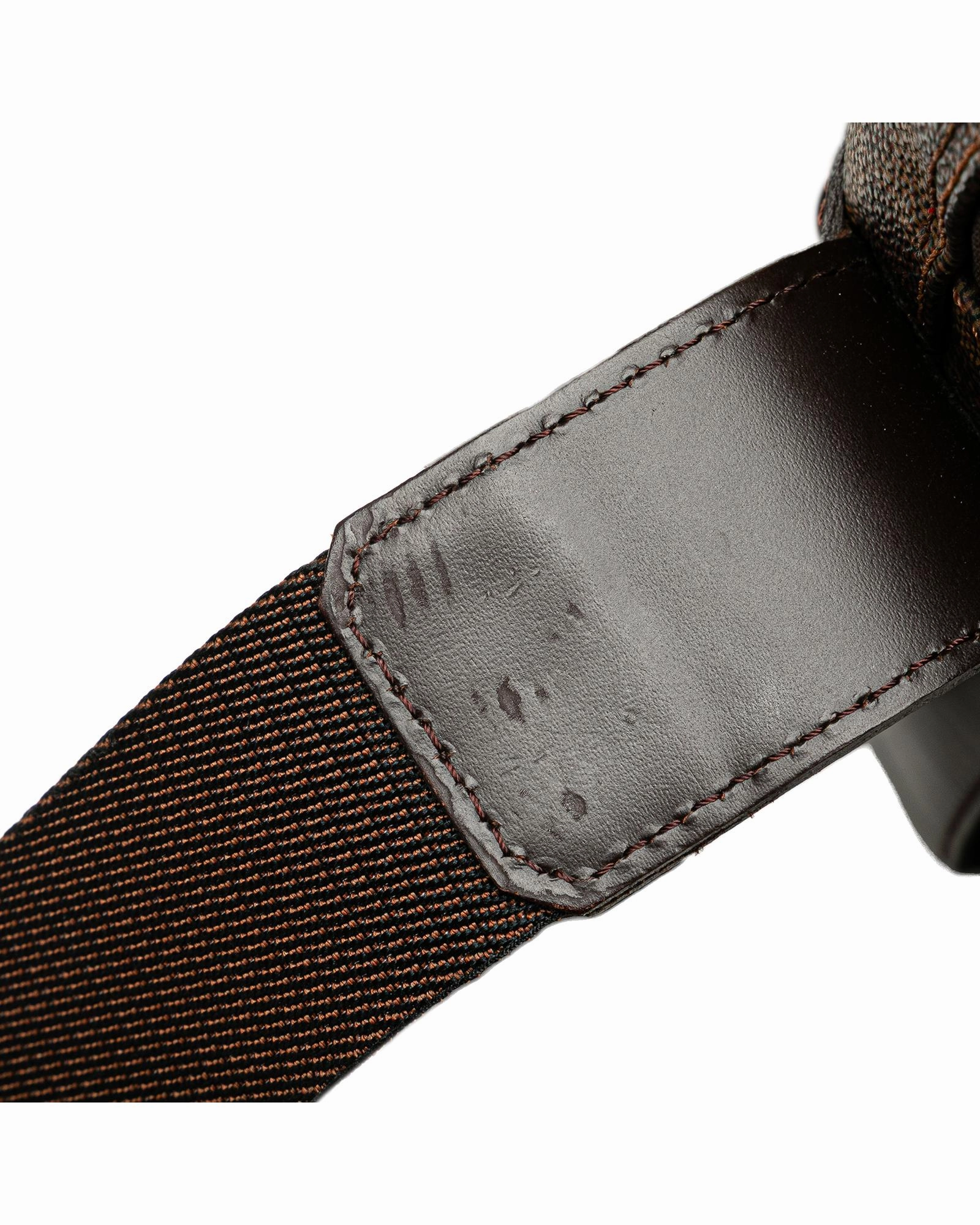 Damier Ebene Canvas Crossbody Bag with Adjustable Strap and Multiple Closures