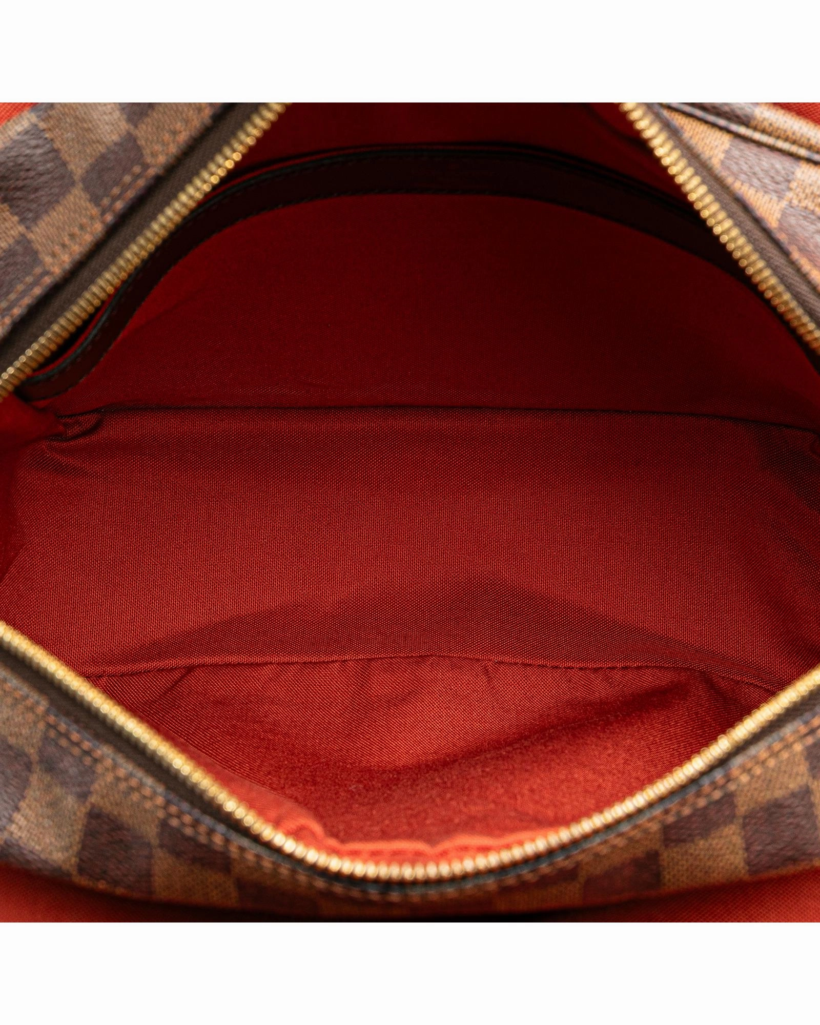 Damier Ebene Canvas Crossbody Bag with Adjustable Strap and Multiple Closures