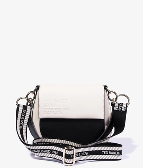 Darcell branded webbing crossbody in white