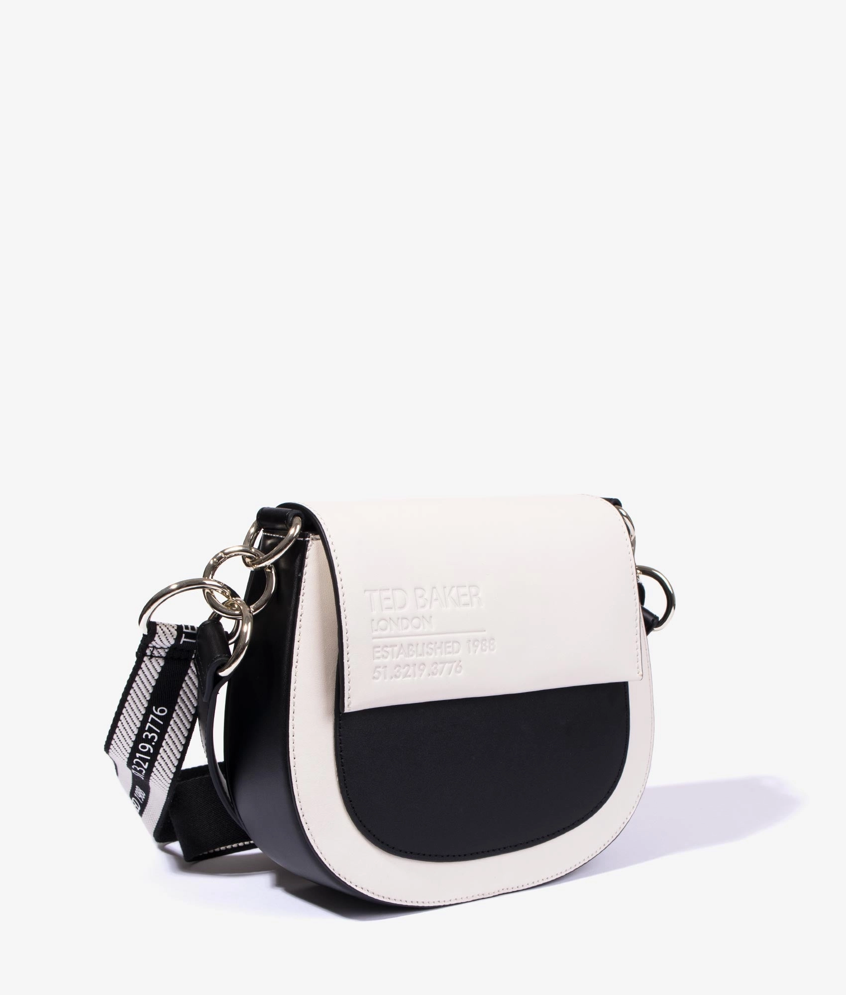 Darcell branded webbing crossbody in white