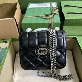 Deco Mini Shoulder Bag Black Leather Shoulder Bag for Women