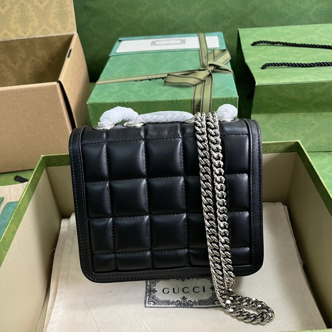 Deco Mini Shoulder Bag Black Leather Shoulder Bag for Women