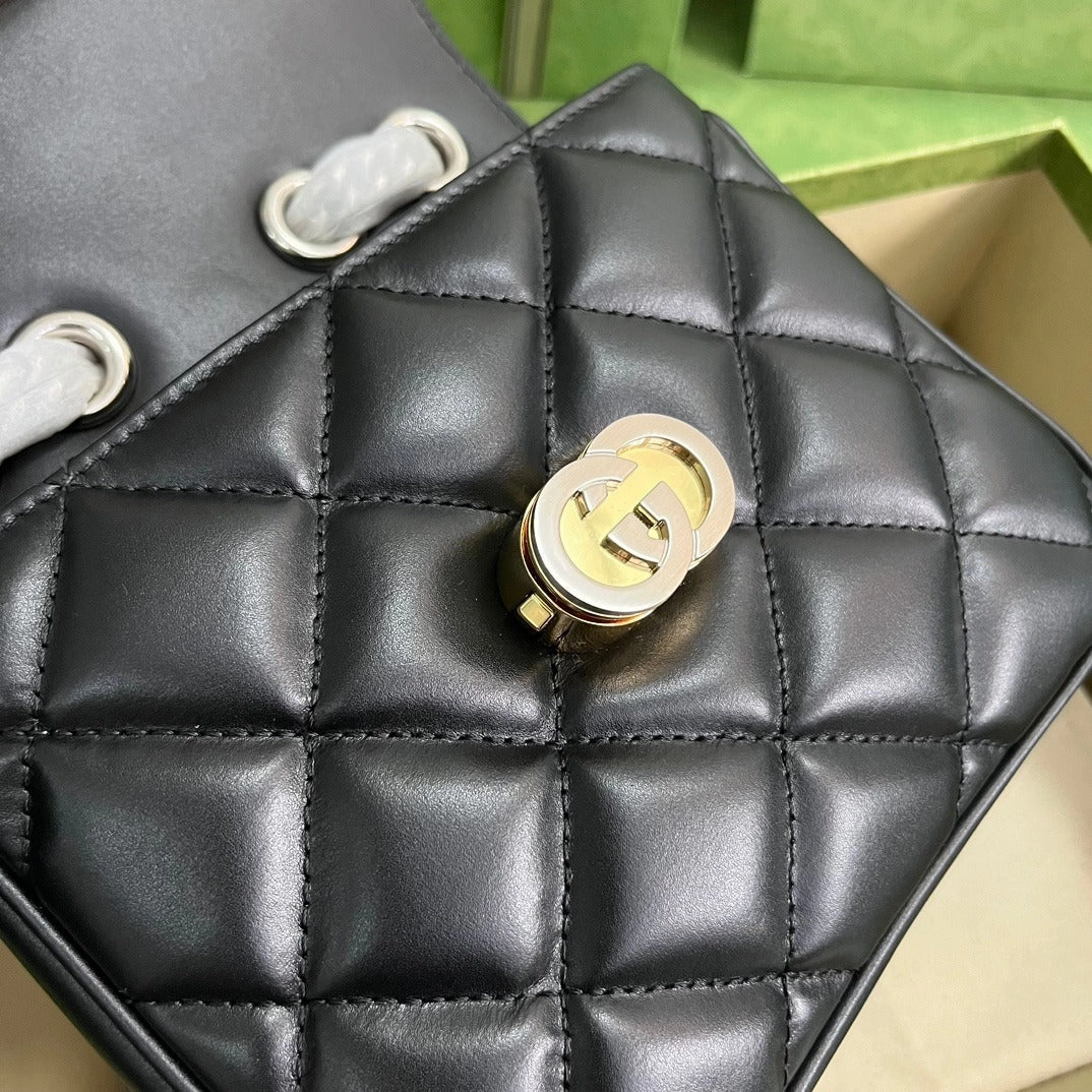 Deco Mini Shoulder Bag Black Leather Shoulder Bag for Women