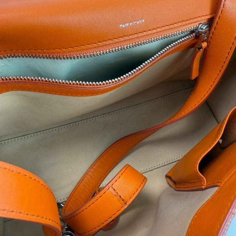 Delvaux Brilliant Crossbody Suede Leather Bag in Orange