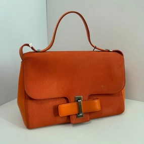 Delvaux Brilliant Crossbody Suede Leather Bag in Orange