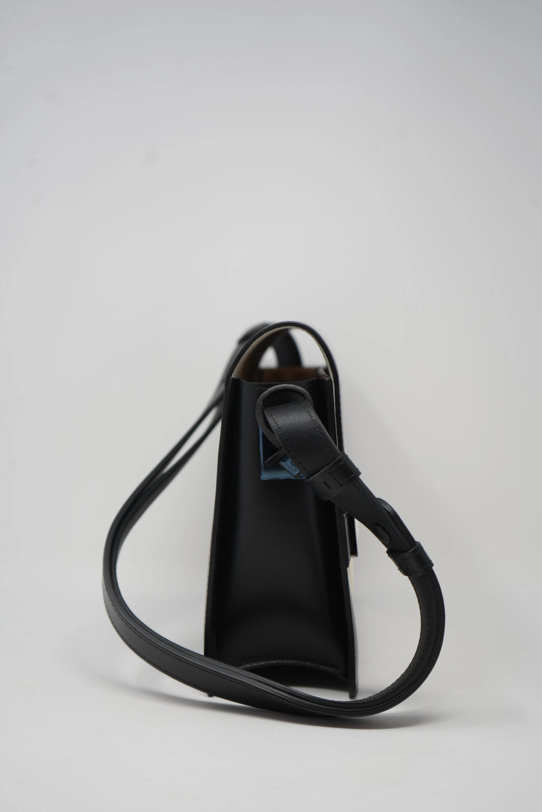 Delvaux Madame Shoulder Bag Black/White with Mirror