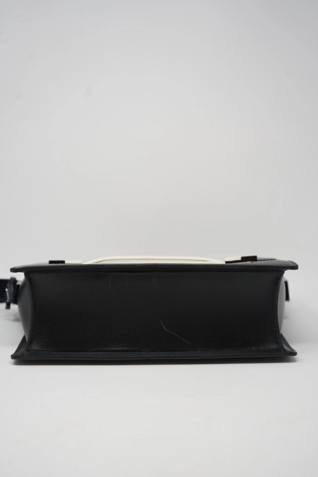 Delvaux Madame Shoulder Bag Black/White with Mirror