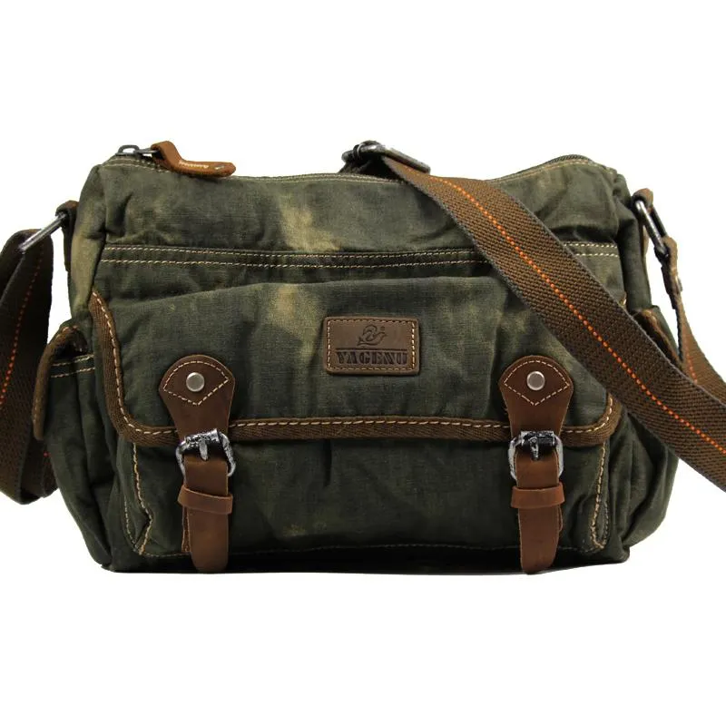 Denim Coffee Mens 10 inches Messenger Bag Dark Green Jean Postman Bag Courier Bag For Men