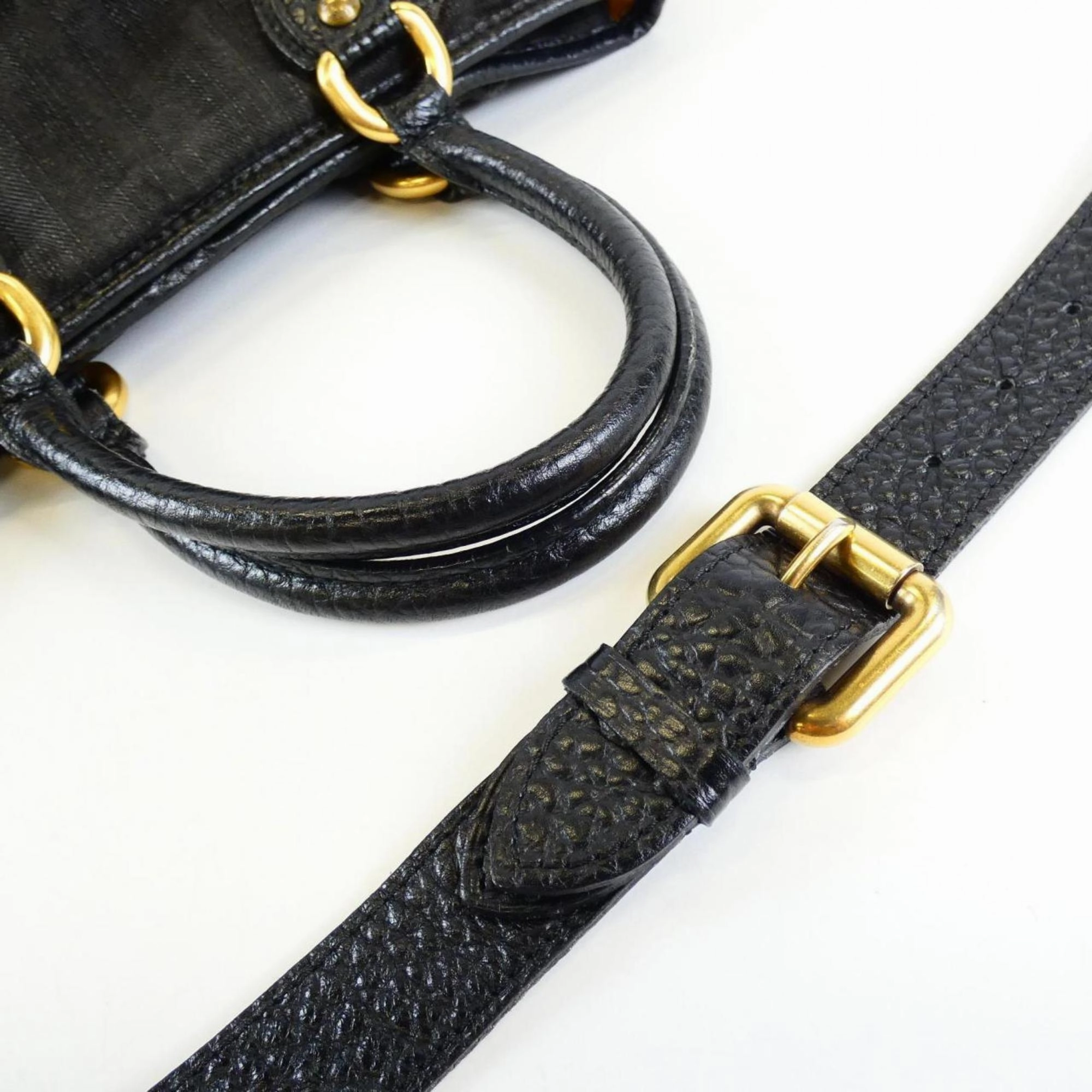Denim Shoulder Bag with Slightly Worn Condition