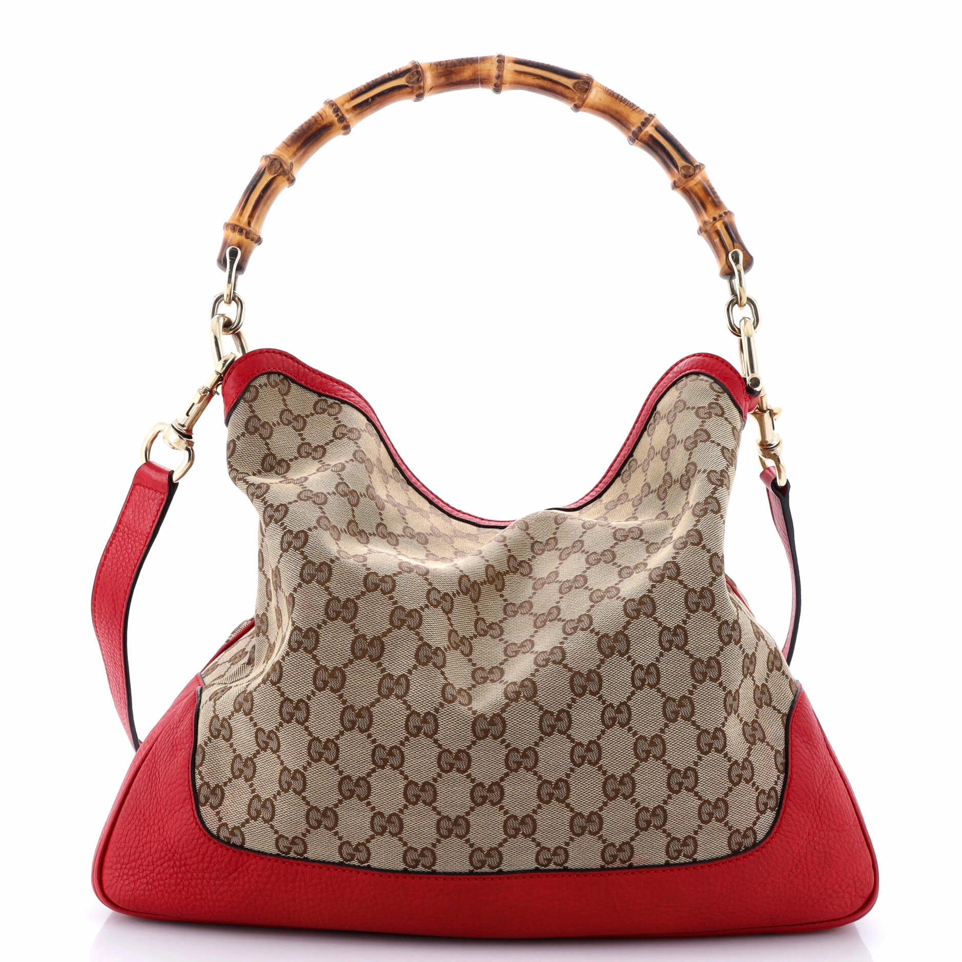 Diana Bamboo Shoulder Bag GG Canvas Medium