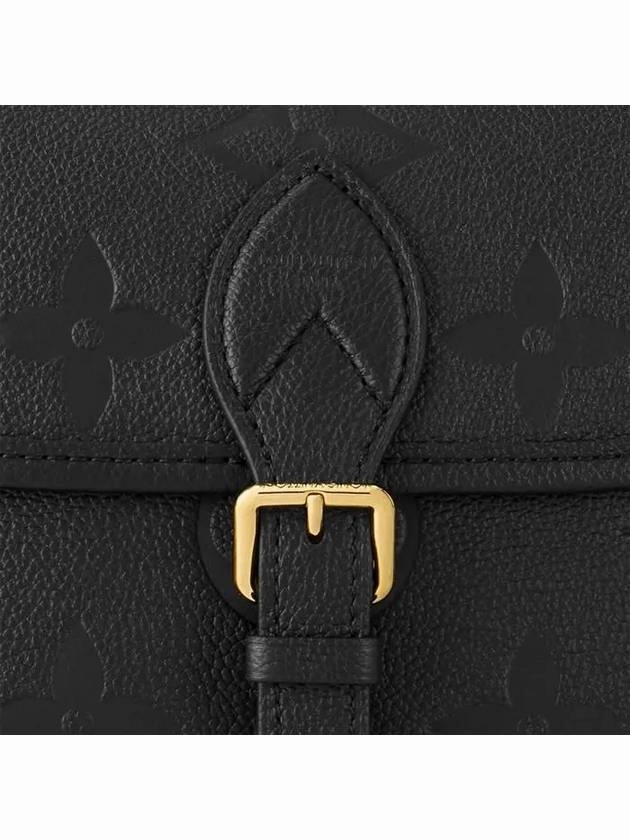 Diane Monogram Leather Shoulder Bag Black