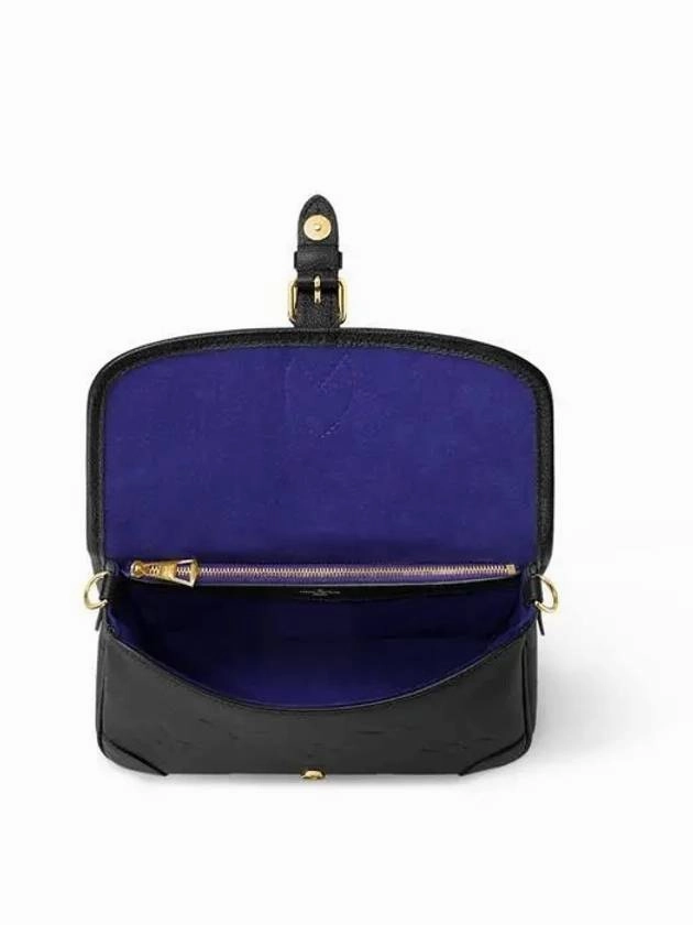 Diane Monogram Leather Shoulder Bag Black