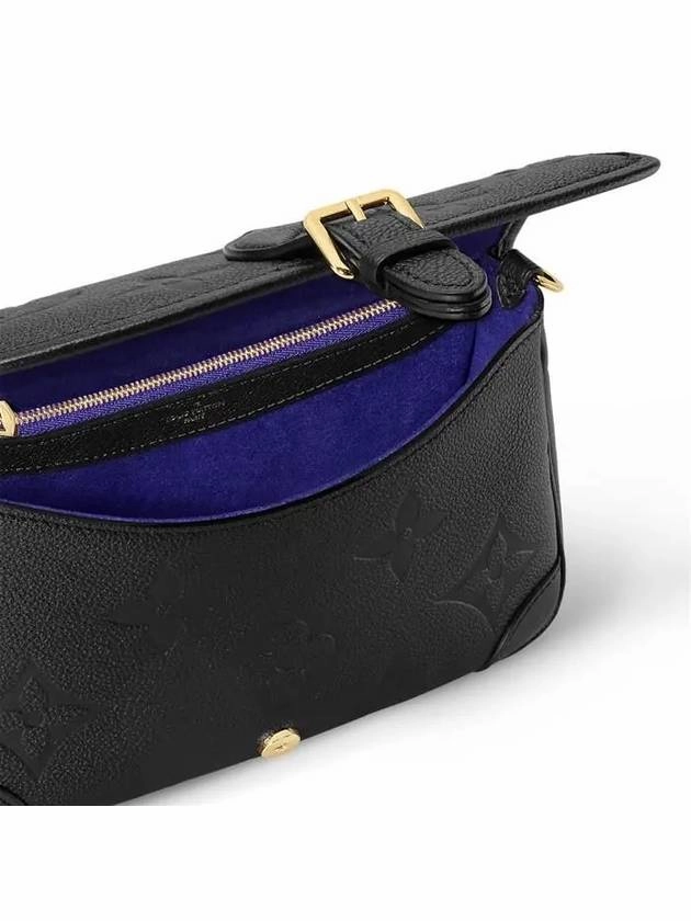 Diane Monogram Leather Shoulder Bag Black