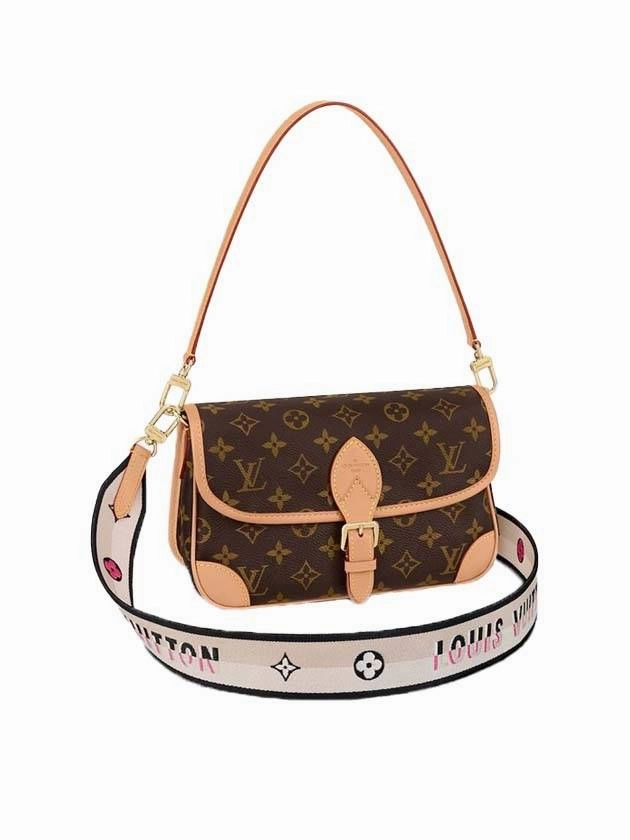 Diane Monogram Shoulder Bag Brown