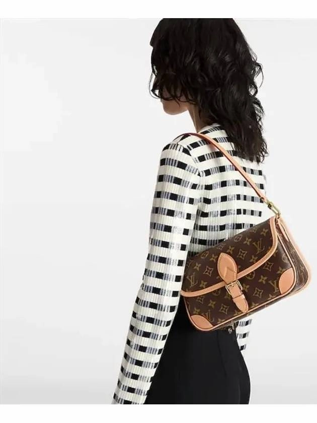 Diane Monogram Shoulder Bag Brown