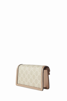 Dionysus Super Mini Leather-Trimmed Coated-Canvas Shoulder Bag