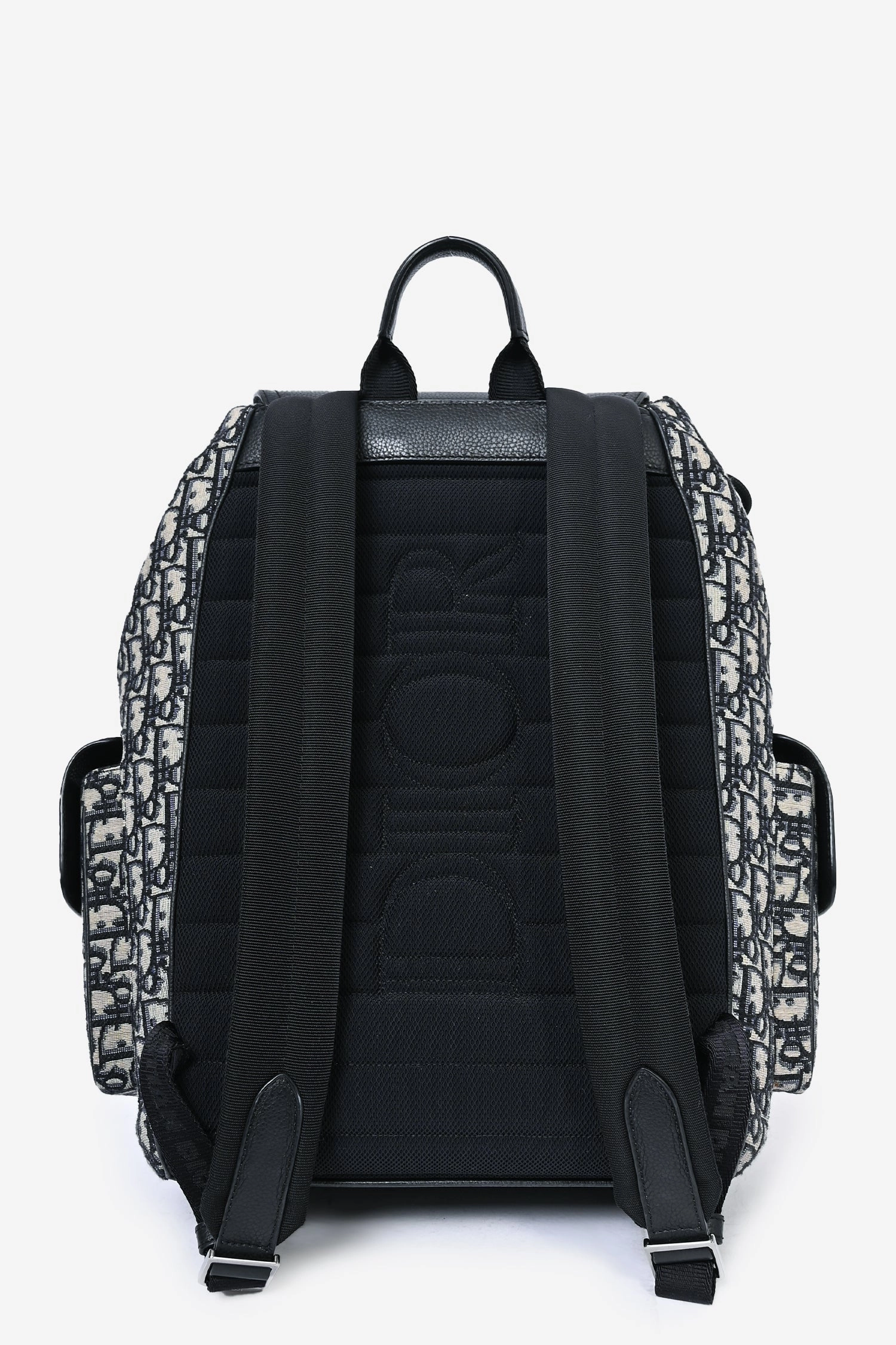 Dior 2021 Navy Oblique Jacquard/Calfskin Saddle Backpack
