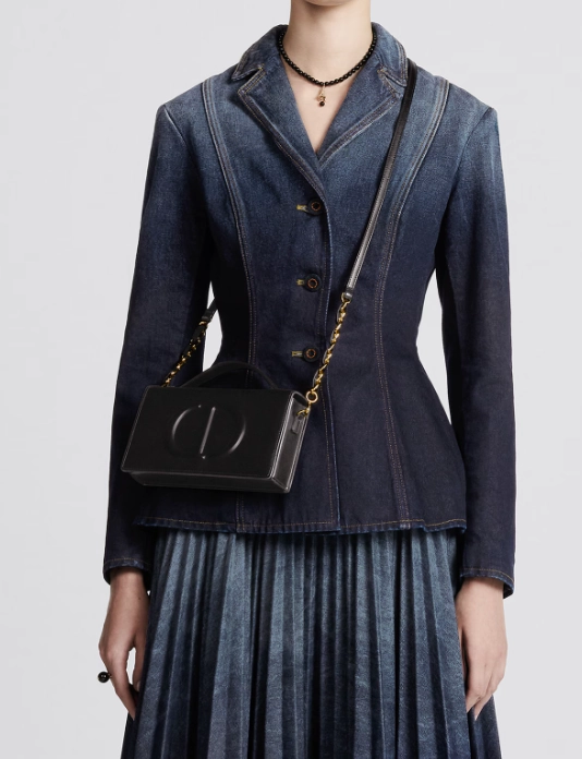DIOR Black CD Signature Calfskin Mini Crossbody Bag (New)