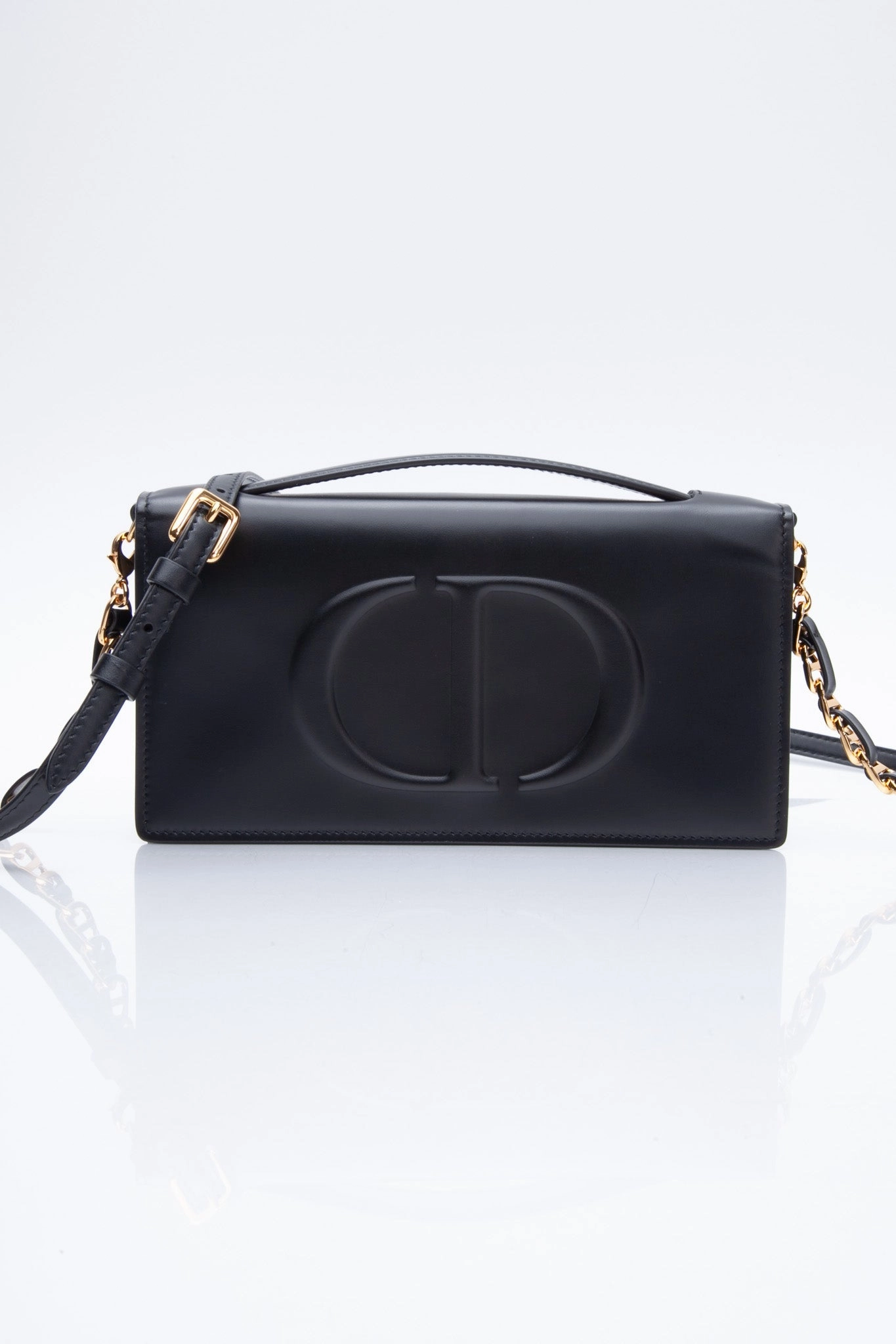 DIOR Black CD Signature Calfskin Mini Crossbody Bag (New)