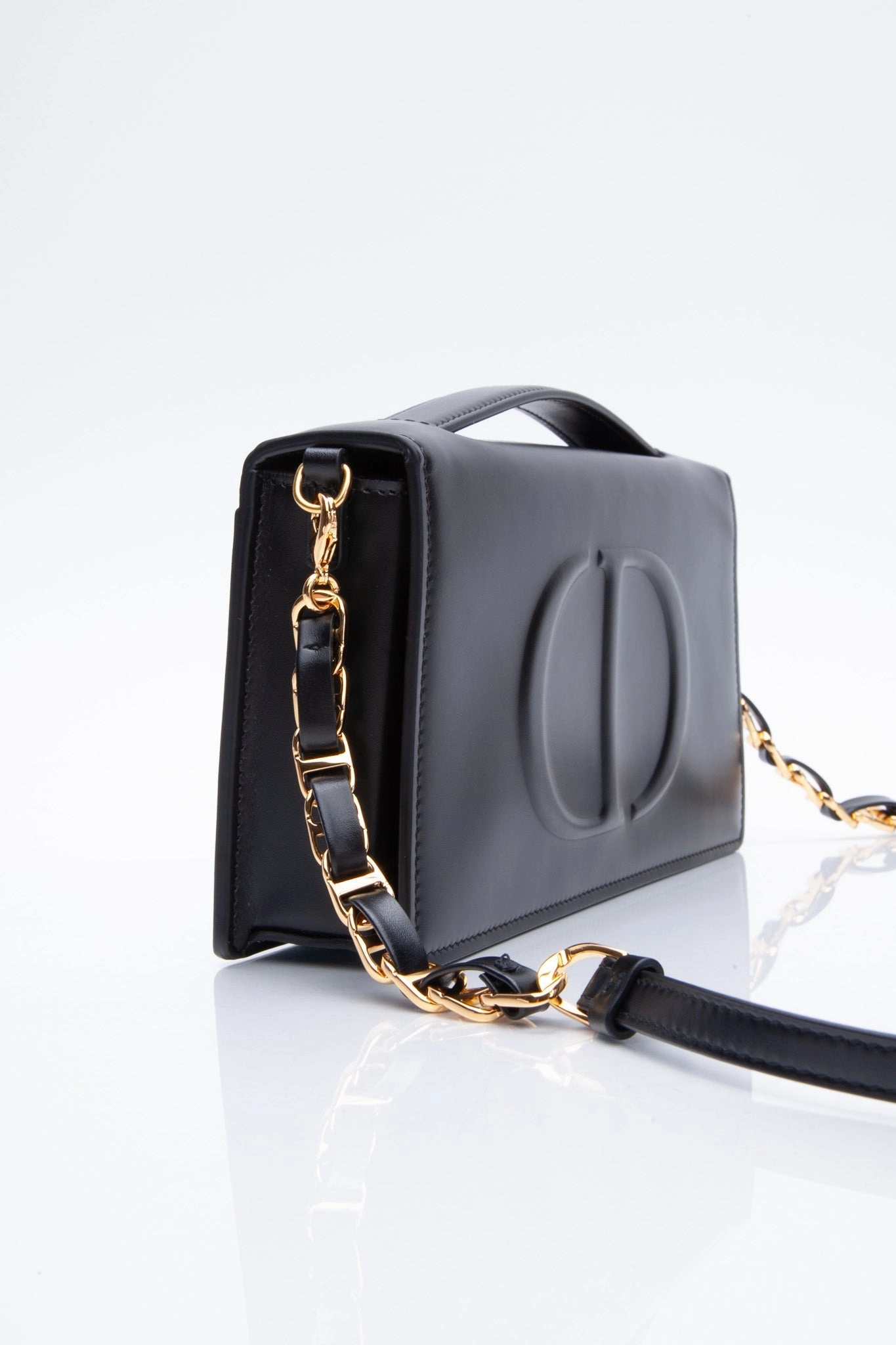 DIOR Black CD Signature Calfskin Mini Crossbody Bag (New)