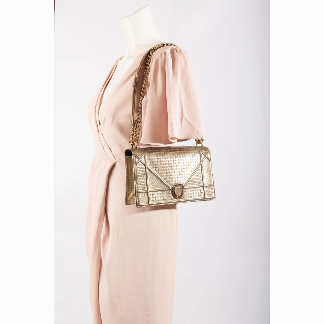 Dior Diorama Metallic Medium Crossbody Bag