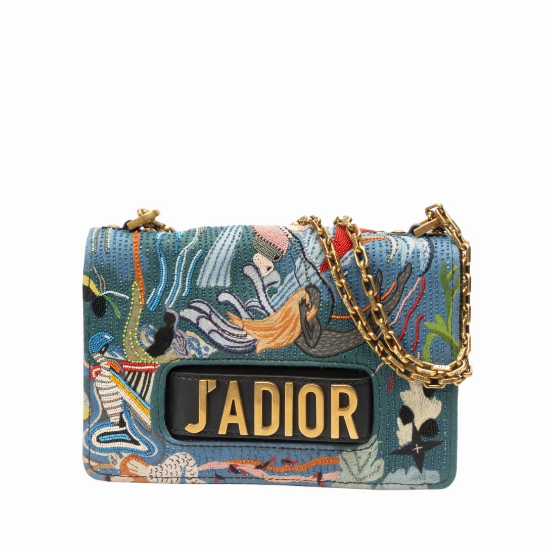 Dior J'Adior Embroidered Canvas Flap Bag